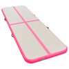 vidaXL oppustelig gymnastikmåtte med pumpe 700 x 100 x 10 cm PVC Pink