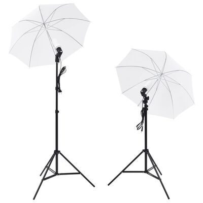 vidaXL fotostudieudstyr: 5 farvede kulisser og 2 paraplyer