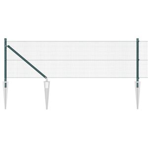 vidaXL Svejset tr&aring;dhegn med spidser 10 x 0,4 m PVC-belagt St&aring;l Gr&oslash;n
