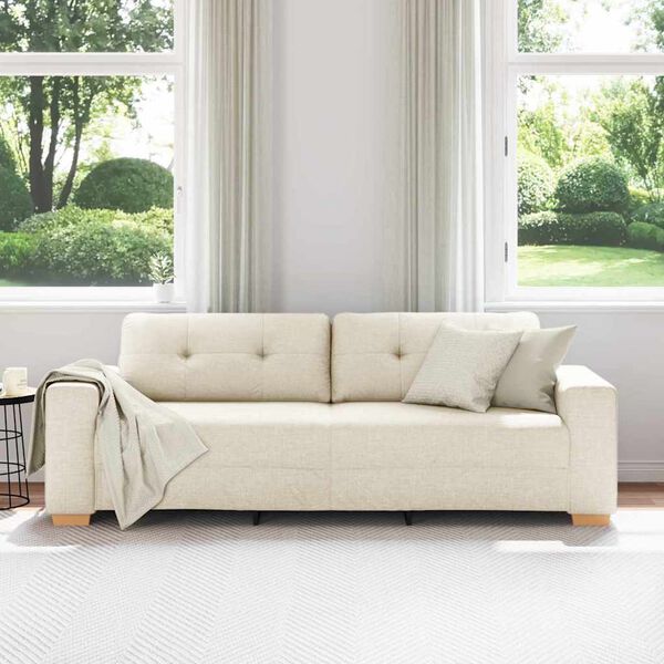 vidaXL Sofa Beige 221 x 80 x 80 cm Linned-blandet stof