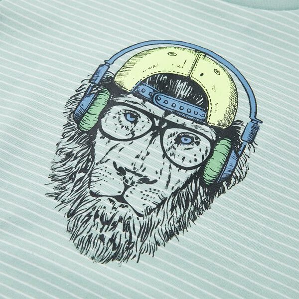 T-shirt til børn str. 104 striber lys mintgrøn