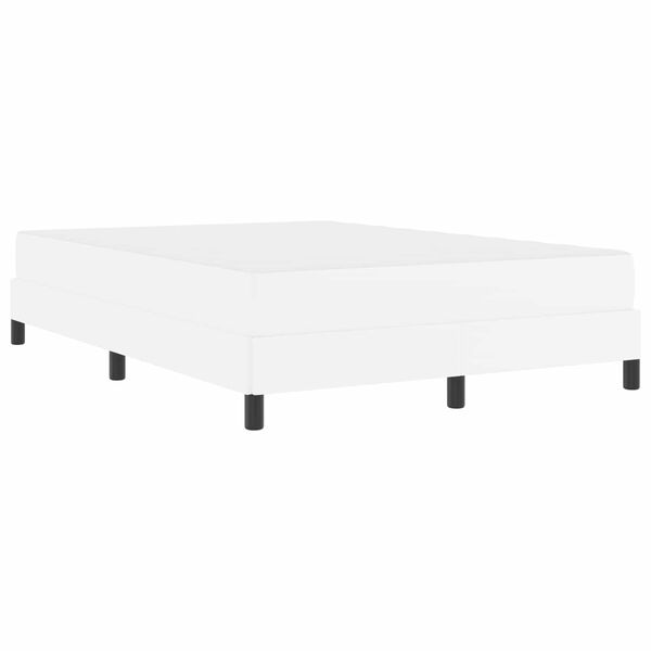 vidaXL Sengestel med madras Ren Hvid 160 x 200 cm Stof