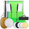 vidaXL fotostudies&aelig;t med lampes&aelig;t + baggrund og reflektor