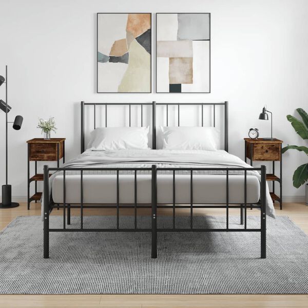 vidaXL sengeborde 2 stk. 34x36x70 cm r&oslash;get egetr&aelig;sfarve