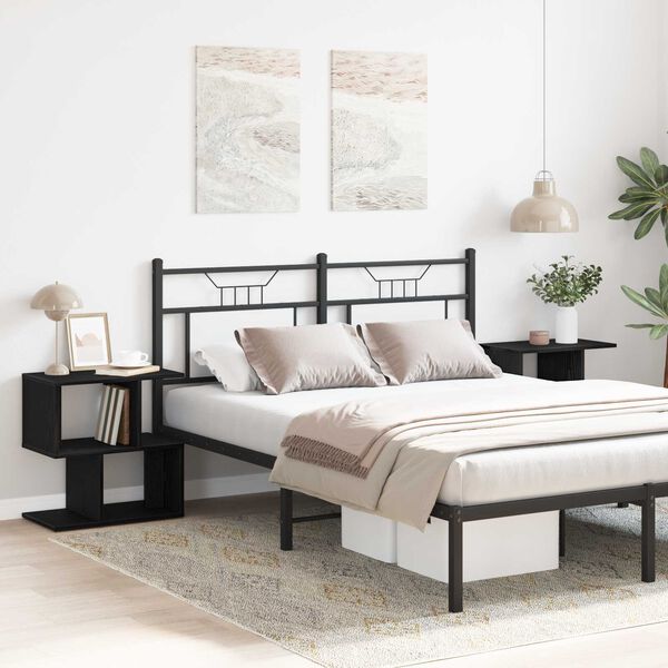 vidaXL Natskab 2 pcs Sort eg 50 x 30 x 51,5 cm Konstrueret tr&aelig;