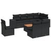 vidaXL sofas&aelig;t til haven 9 dele med hynder polyrattan sort