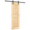vidaXL Skyded&oslash;r Naturfarvet og sort 70 x 210 cm Massivt Fyrretr&aelig;