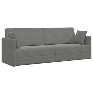 vidaXL Gulvsovesofa M&oslash;rkegr&aring; 213 x 70 x 77 cm Fl&oslash;jl