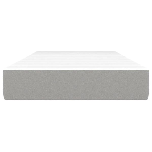vidaXL springmadras med pocketfjedre 80x200x20 cm stof lysegrå