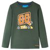 Lang&aelig;rmet T-shirt til b&oslash;rn str. 92 cm m&oslash;rkegr&oslash;n