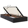 vidaXL Seng med opbevaring og LED med LED Sort 100 x 200 cm Faux l&aelig;der