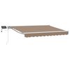 vidaXL Manuel markise-ramme med LED-lys Gr&aring;brun 4,5 &times; 3,5 m