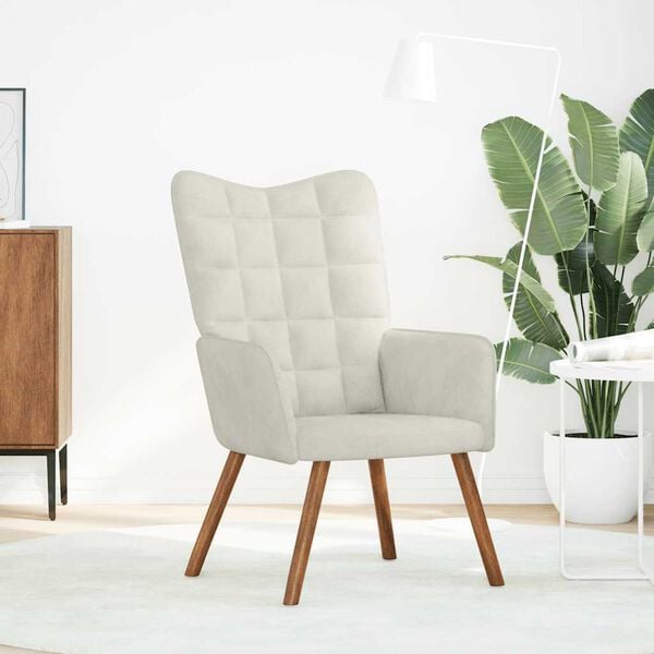 vidaXL l&aelig;nestol fl&oslash;jl creme