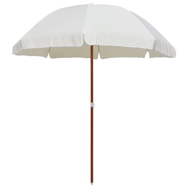 vidaXL parasol med st&aring;lstang 240 cm sandfarvet