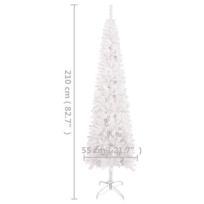 vidaXL smalt juletræ med lys 210 cm hvid