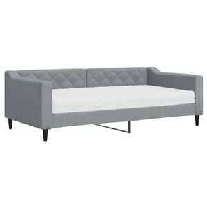 vidaXL daybed med madras 90x190 cm stof lysegr&aring;
