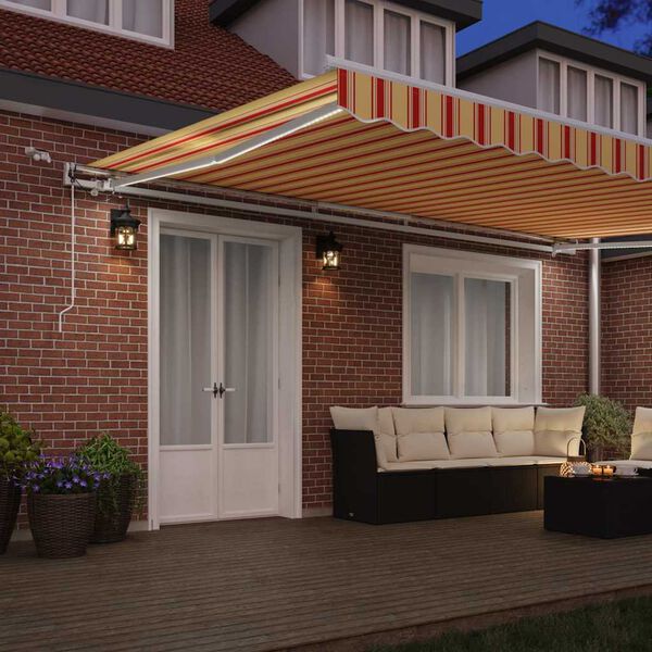 vidaXL Utr&aelig;kkelig Markise Gul og orange 500 &times; 300 cm