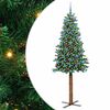 vidaXL Slankt Juletr&aelig; Gr&oslash;n 210 cm PVC og Massiv Fyrretr&aelig;
