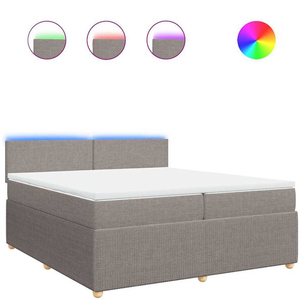 vidaXL kontinentalseng med madras 200x200 cm stof gr&aring;brun