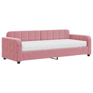 vidaXL daybed med madras 80x200 cm velour pink