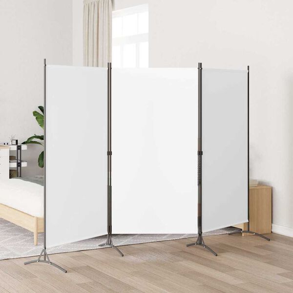 vidaXL 3-panels rumdeler 260x180 cm stof hvid