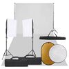 vidaXL fotostudies&aelig;t med lampes&aelig;t + baggrund og reflektor