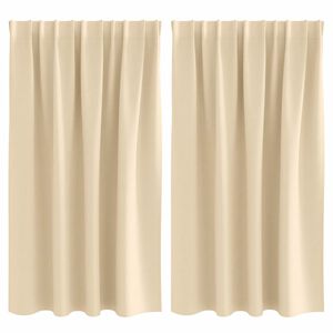 vidaXL M&oslash;rkl&aelig;gningsgardiner med ringe 2 stk. Cremefarvet 140 x 140 cm