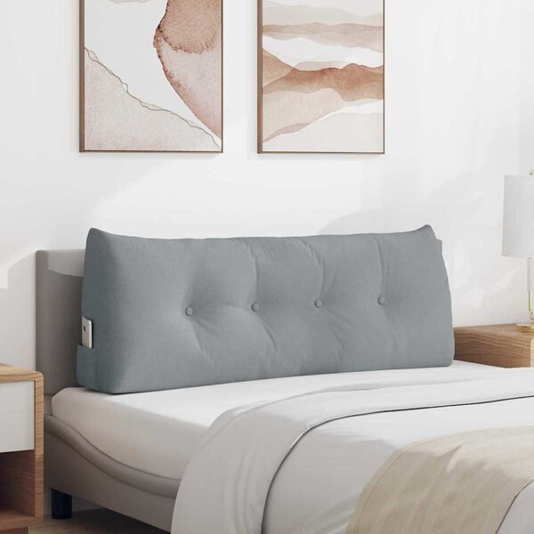 vidaXL Rygpude Lysegr&aring; 120 x 24 x 50 cm Stof
