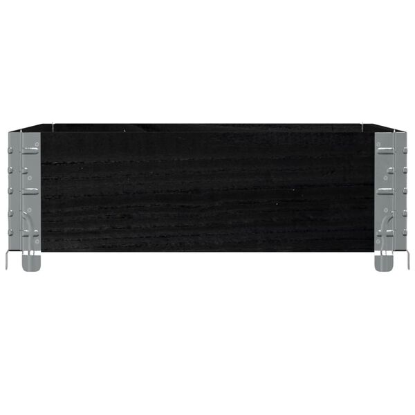 vidaXL plantekasse 80x60 cm massivt fyrretræ sort