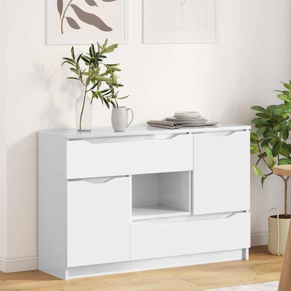 vidaXL Sideboard H&oslash;j gloss hvid 100 x 30 x 65,6 Konstrueret tr&aelig;