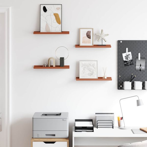 vidaXL V&aelig;ghylde med hylde 4 pcs R&oslash;d 40 x 9 x 3 cm Konstrueret tr&aelig;