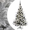 vidaXL Kunstigt juletr&aelig; med julekugle 120 cm 150 LED'er Varm hvid