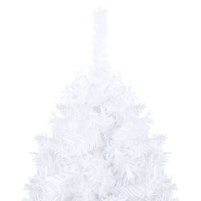 vidaXL kunstigt juletræ med tykke grene og lys 210 cm hvid