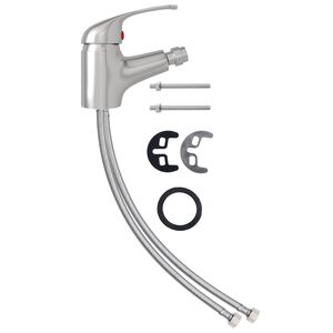 vidaXL blandingsbatteri til bidet 13x12 cm s&oslash;lvfarvet