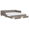 vidaXL daybed med udtr&aelig;k og skuffer 100x200 cm stof gr&aring;brun