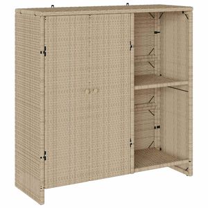 vidaXL Opbevaringsskab med opbevaring Beige 100 x 36 x 102 cm Rattan