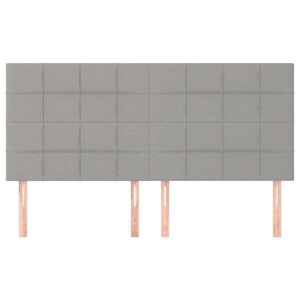 vidaXL sengegavl lysegr&aring; 180x5x118/128 cm stof