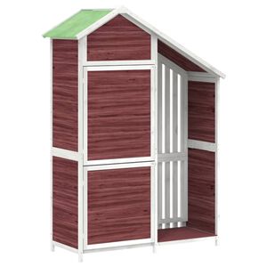 vidaXL redskabsskur 120x53,5x170 cm massivt fyrretr&aelig; mokkafarvet