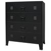 vidaXL kommode i metal industriel stil 78 x 40 x 93 cm sort