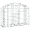 vidaXL buet gabionkurv 100x30x60/80 cm galvaniseret jern