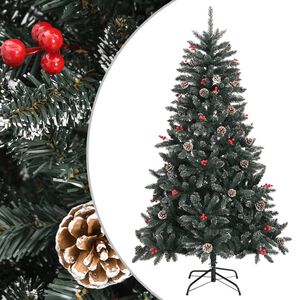 vidaXL kunstigt juletr&aelig; med juletr&aelig;sfod 150 cm PVC gr&oslash;n