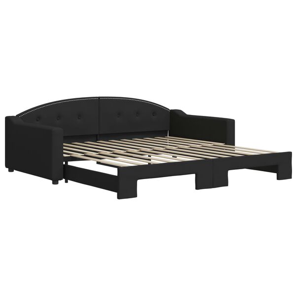 vidaXL daybed med udtræk 100x200 cm stof sort