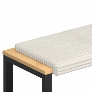 vidaXL B&aelig;nkpude Plush Corduroy Cremefarvet Dybde 35 cm