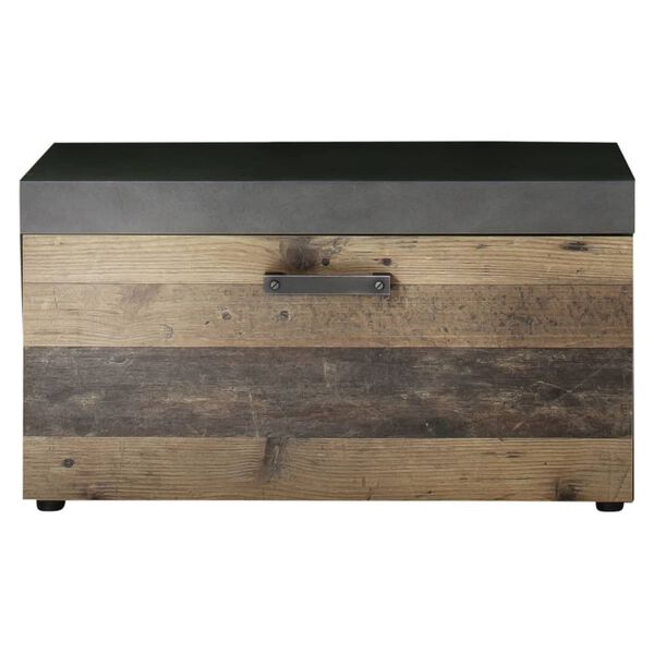 Trendteam b&aelig;nk med opbevaring Indy tr&aelig; i antiklook og gr&aring;