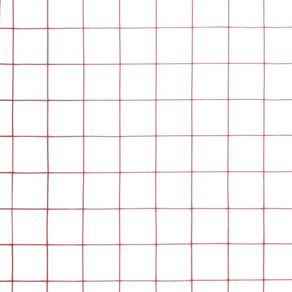 vidaXL h&oslash;nsenet st&aring;l med PVC-bel&aelig;gning 25 x 0,5 m r&oslash;d