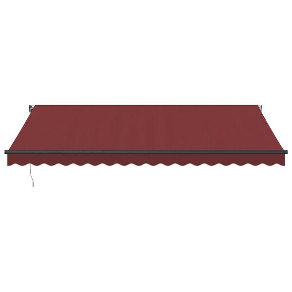 vidaXL markise med LED-lys 450x350 cm automatisk betjening bordeaux