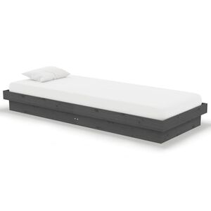 vidaXL sengeramme 75x190 cm Small Single massivt tr&aelig; gr&aring;
