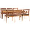 vidaXL spisebordss&aelig;t til haven 7 dele med hynder massivt teaktr&aelig;
