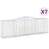 vidaXL buede gabionkurve 7 stk. 400x50x120/140 cm galvaniseret jern