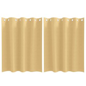 vidaXL M&oslash;rkl&aelig;gningsgardiner med ringe 2 pcs Beige 140 x 140 cm